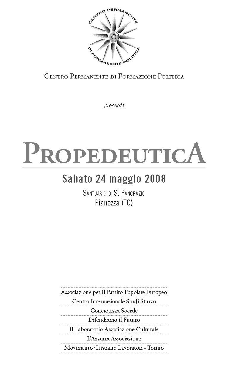 Propedeutica – Pianezza (San Pancrazio), 24 maggio 2008