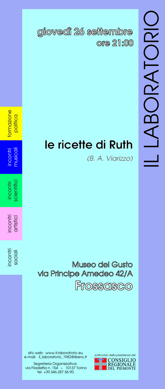 Le ricette di Ruth – Bianca Anna Viarizzo